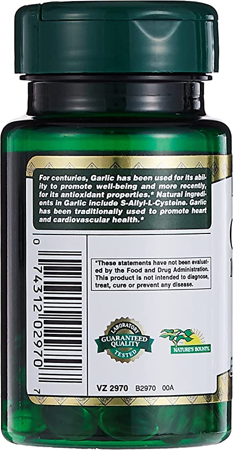 Natures Bounty Garlic Oil 1,000mg 100 Softgel