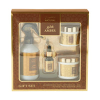 Hamidi Amber Air Freshener 300ml + Bakhoor 50g + Muattar 40g + Oil Diffuser 15ml Gift Set