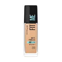 كريم أساس سائل فيت مي مطفأ اللمعة + لإخفاء المسام من Maybelline، درجة 220 بيج طبيعي