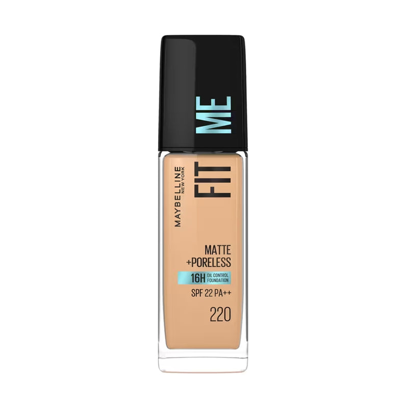 كريم أساس سائل فيت مي مطفأ اللمعة + لإخفاء المسام من Maybelline، درجة 220 بيج طبيعي