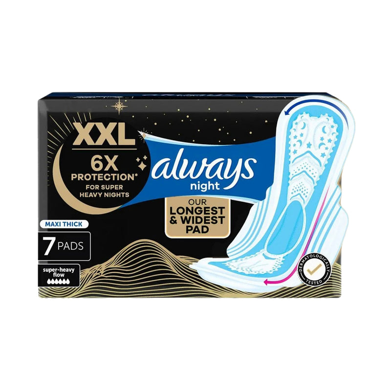 Always Sanitary Pads Maxi Thick Night+ 7 Count