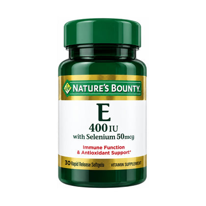 Natures Bounty Vitamin E 400IU 50mcg With Selenium 30 Softgel - Chemist Warehouse UAE
