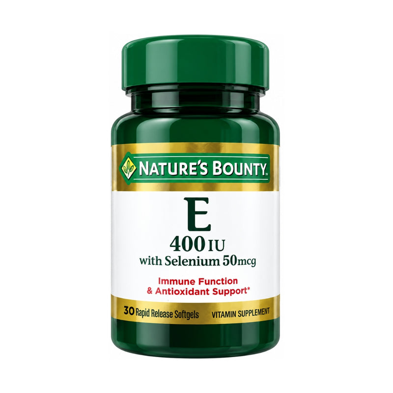 Natures Bounty Vitamin E 400IU 50mcg With Selenium 30 Softgel - Chemist Warehouse UAE