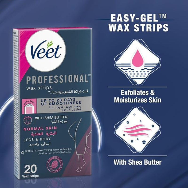 Veet Wax Strips Professional Legs & Body 20 Strips