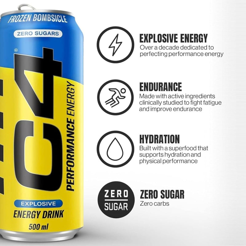 Cellucor C4 Original Energy Drink Zero Sugar Frozen Bombsicle 500ml