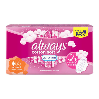 Always Cotton Ultra Thin Normal 20 Count - Chemist Warehouse UAE