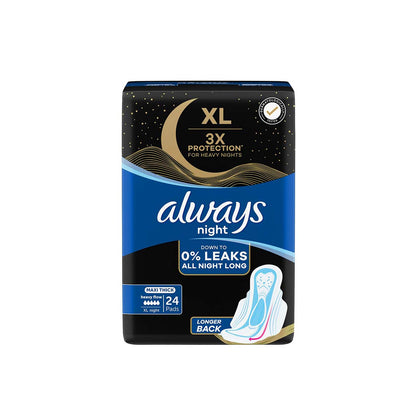 Always Sanitary Pads Maxi Thick Night 24 Count - Chemist Warehouse UAE