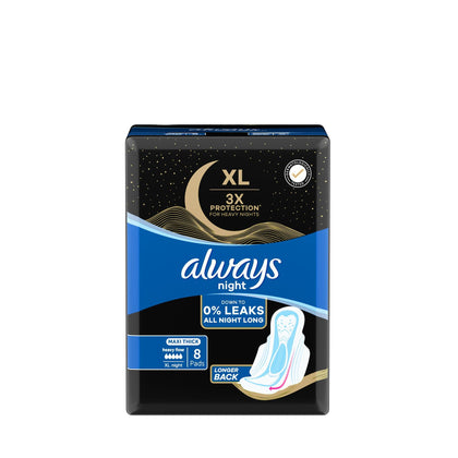 Always Sanitary Pads Maxi Thick Night 8 Count - Chemist Warehouse UAE