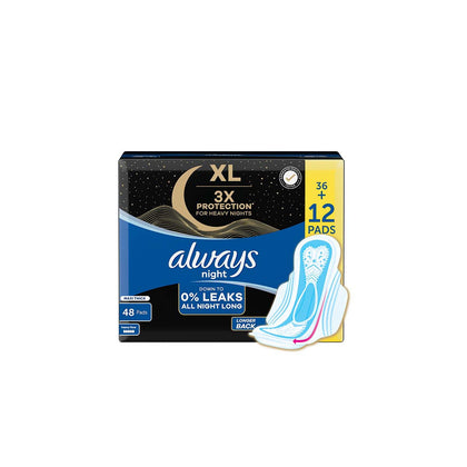 Always Sanitary Pads Maxi Thick Night 48 Count - Chemist Warehouse UAE