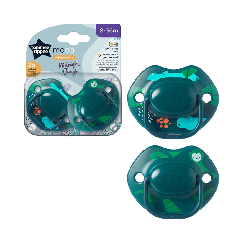 Tommee Tippee Moda Midnight Jungle Orthodontic 18-36 Months 2 Pieces