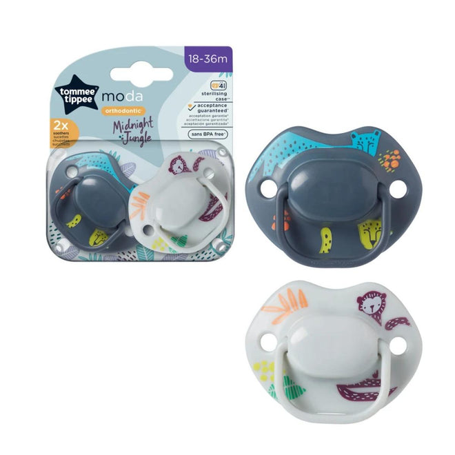 Tommee Tippee Moda Midnight Jungle Orthodontic 18-36 Months 2 Pieces