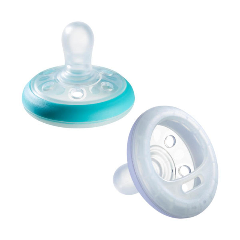 Tommee Tippee Breast Like Orthodontic Soother Glow at Night 6-18 Months 2 Pieces