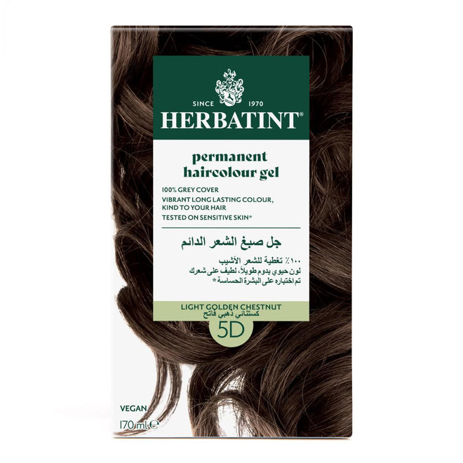 Herbatint Permanent Hair Color Gel 5D Light Golden Chestnut 150ml
