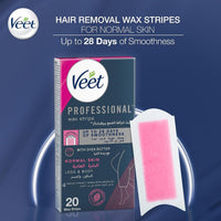 Veet Wax Strips Professional Legs & Body 20 Strips