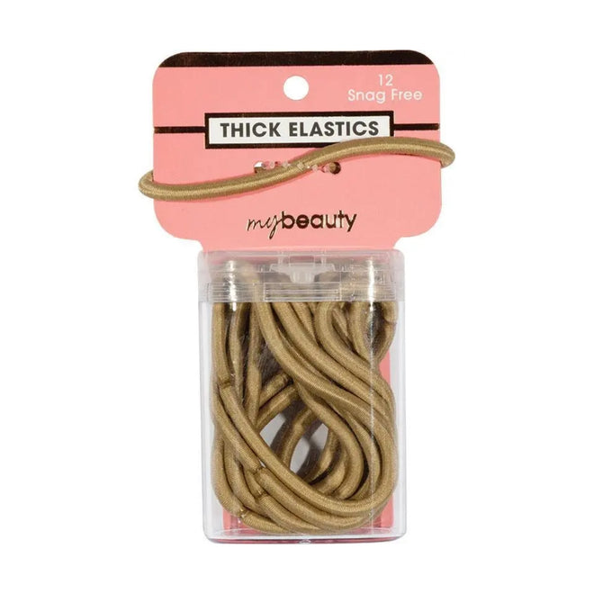 My Beauty Hair Snag Free Thick Elastic 12 Pack Blonde