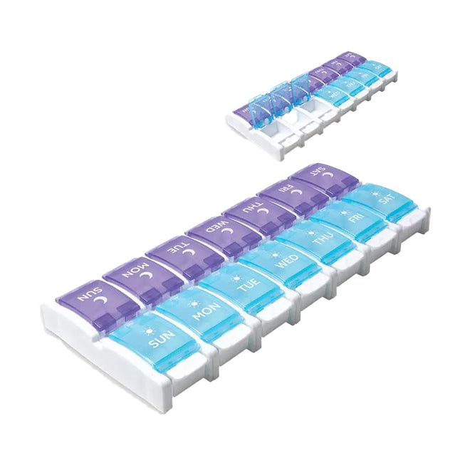 Health & Wellness Push Button 7 Day AM/PM Detachable Tablet Organiser