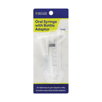 Health & Wellness Oral Syringe 5ml With Bottle Adaptor