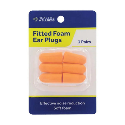 Health & Wellness Ear Plugs Fitted Foam 3 Pairs