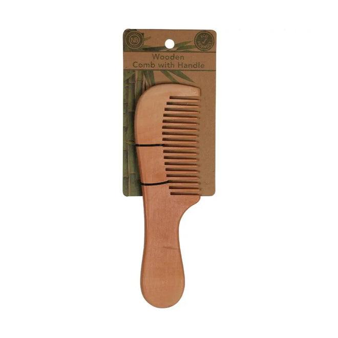 Natural Beauty Wooden Comb With Handle