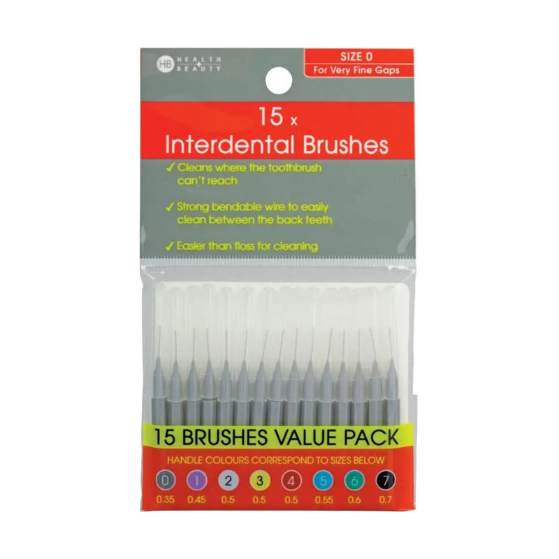 Health & Wellness Interdental Brushes 15 Pieces Size 0