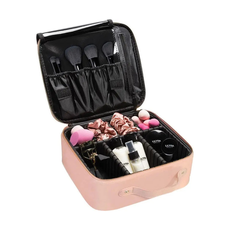 Ultra Beauty Cosmetic Bag Pink Compartment Case