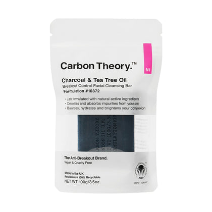 Carbon Theory Charcoal & Tea Tree Oil Breakout Control Facial Cleansing Bar 100g