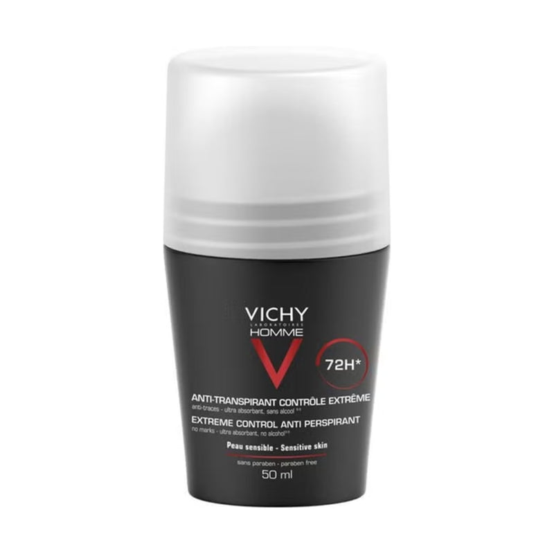 Vichy Homme 72Hr Antiperspirant Roll-On 50ml Bundle