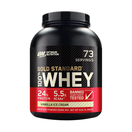 Optimum Nutrition Gold Standard 100% Whey Protein Vanilla Ice Cream 2.27kg - Chemist Warehouse UAE