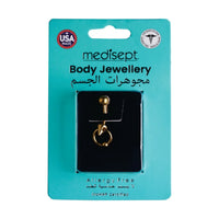 Studex Gold Plated 14g 10mm Ringbell Spike Navel