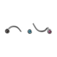 Studex Stainless Steel 20g 1mm Nose Screw Crystal/Rose/Nose Bone Aquamarine
