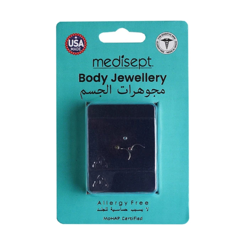 Studex Stainless Steel 20g 1mm Nose Screw Crystal/Rose/Nose Bone Aquamarine