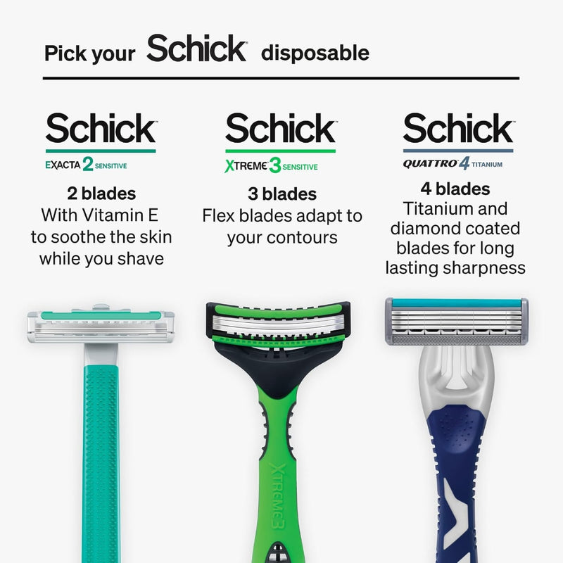 Schick Men Exacta 2 Sensitive Disposable Razor 2 + 1 Pieces