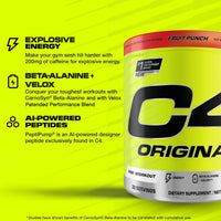 Cellucor C4 Original Pre Workout Powder Fruit Punch 30 Serves 195g