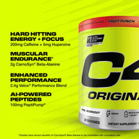 Cellucor C4 Original Pre Workout Powder Fruit Punch 30 Serves 195g