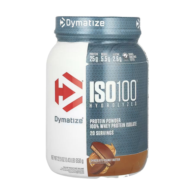 Dymatize ISO 100 Hydrolyzed 100% Whey Protein Powder Choco Peanut Butter 650g