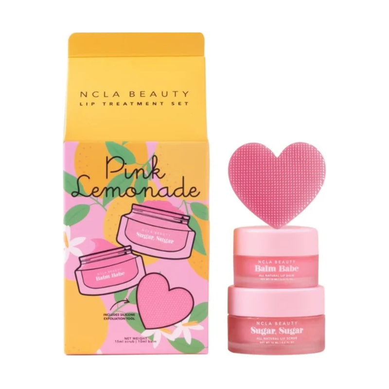 NCLA Beauty Lip Care Duo + Lip Scrubber Set Pink Lemonade