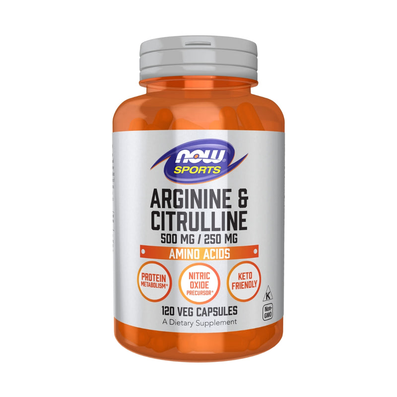 Now Arginine 500mg & Citrulline 250mg 120 VegeCapsules