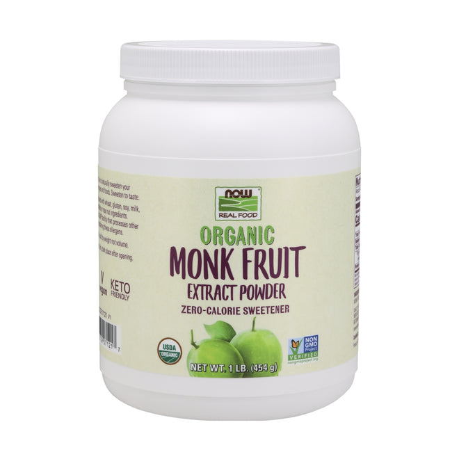 Now Sweetener Monk Fruit Organic Powder 454g