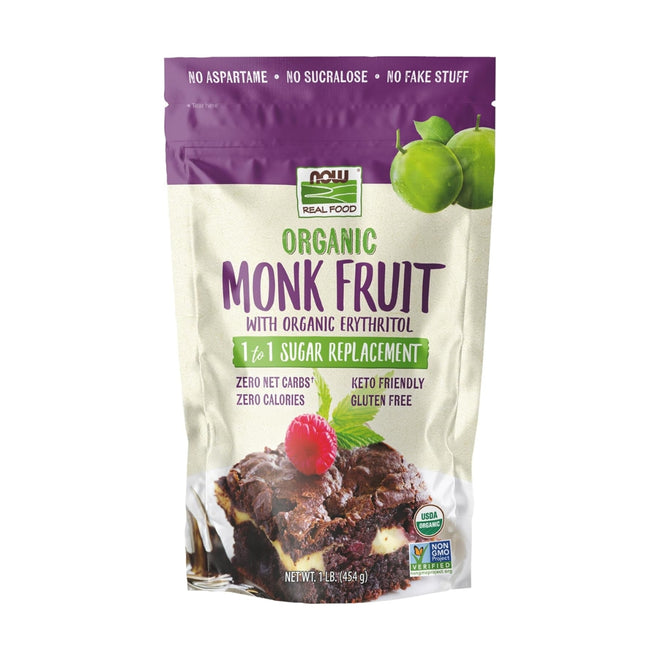 Now Sweetener Monk Fruit Organic Powder 454g