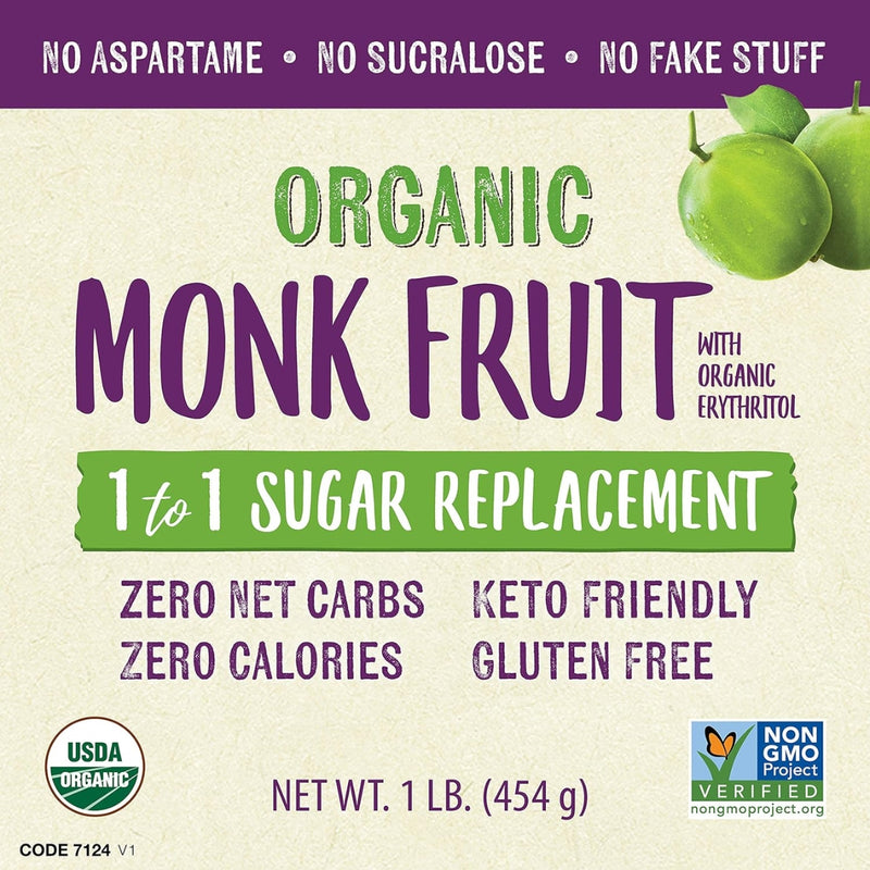Now Sweetener Monk Fruit Organic Powder 454g