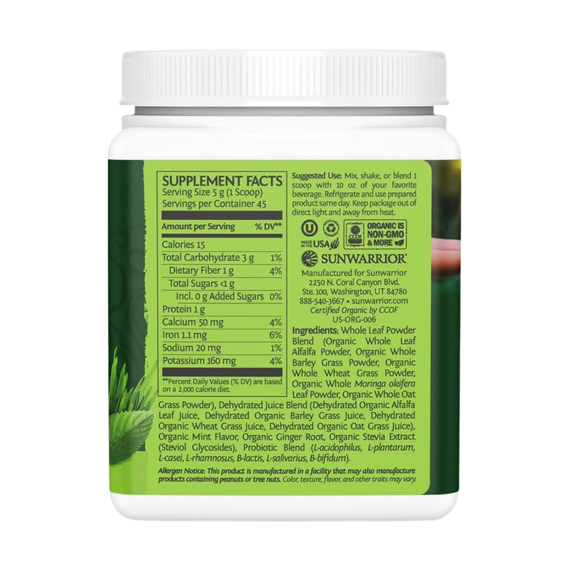 Sun Warrior Ormus Supergreens Organic Mint 225g