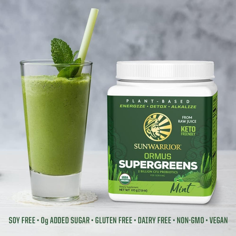 Sun Warrior Ormus Supergreens Organic Mint 225g