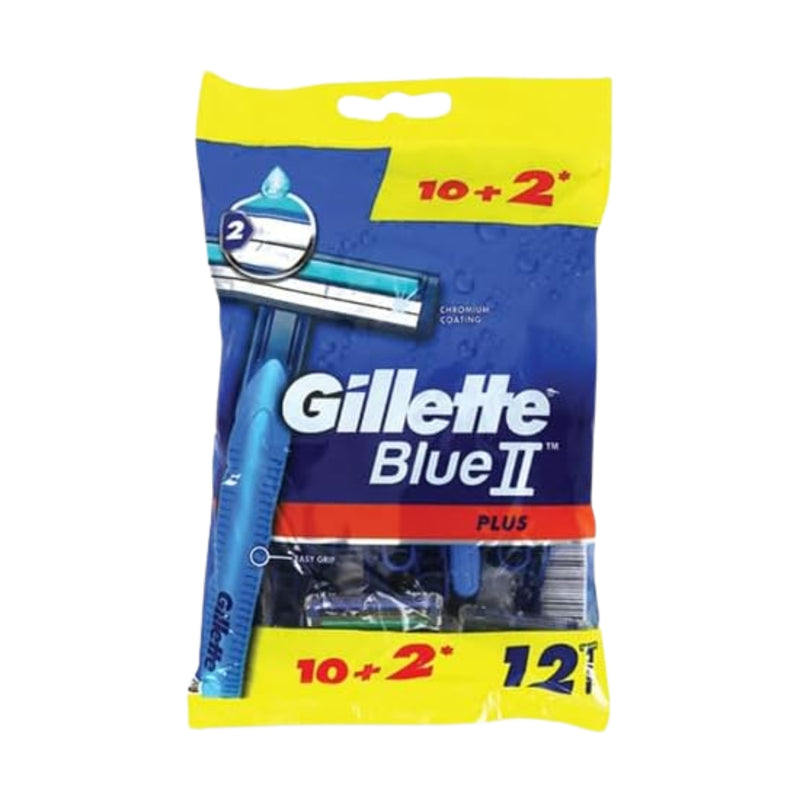 Gillette Razor Disposable Blue II Plus 10+2 Count