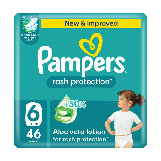 Pampers Diapers Baby Dry Taped Size 6 (13+kg) 46 Pieces