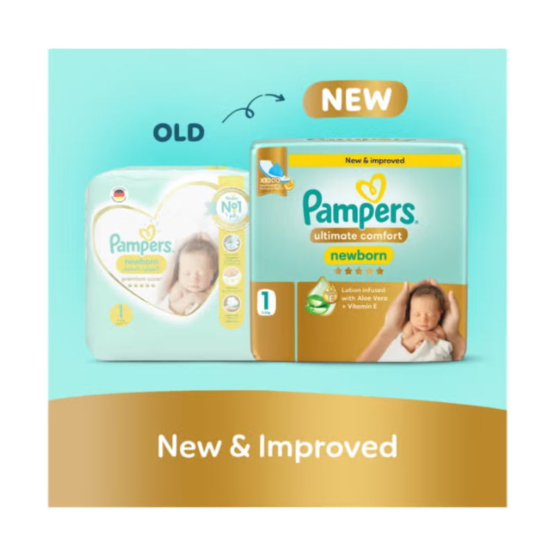 Pampers Diapers Premium Care Taped Size 1 (2-5kg) 22 Pieces