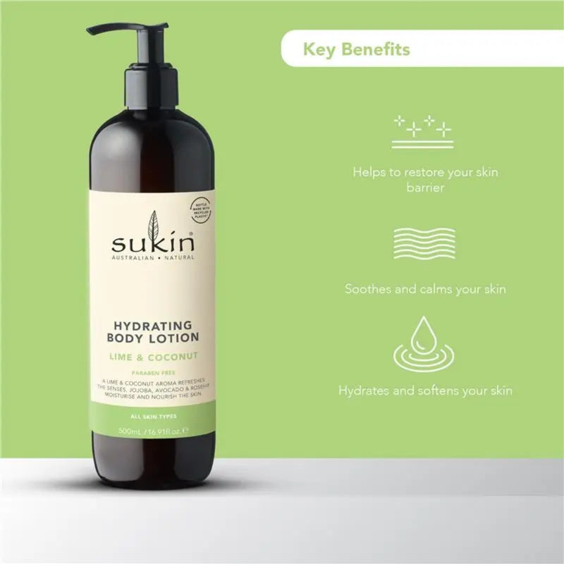 Sukin Body Lotion Hydrating Lime & Coconut 500ml