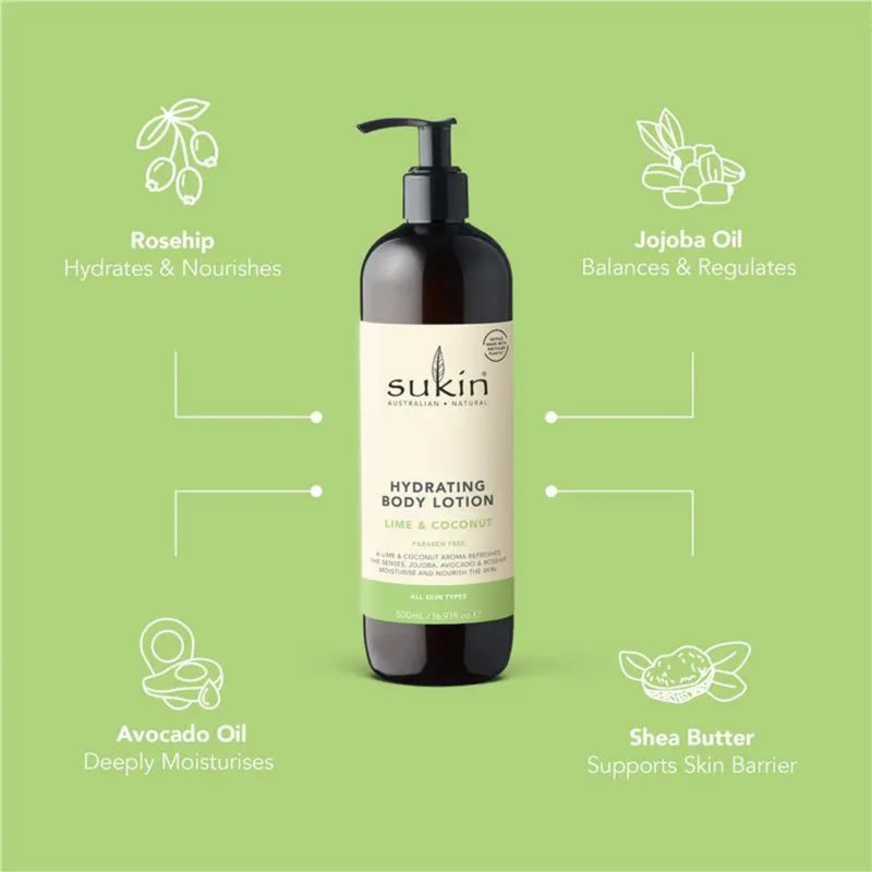 Sukin Body Lotion Hydrating Lime & Coconut 500ml