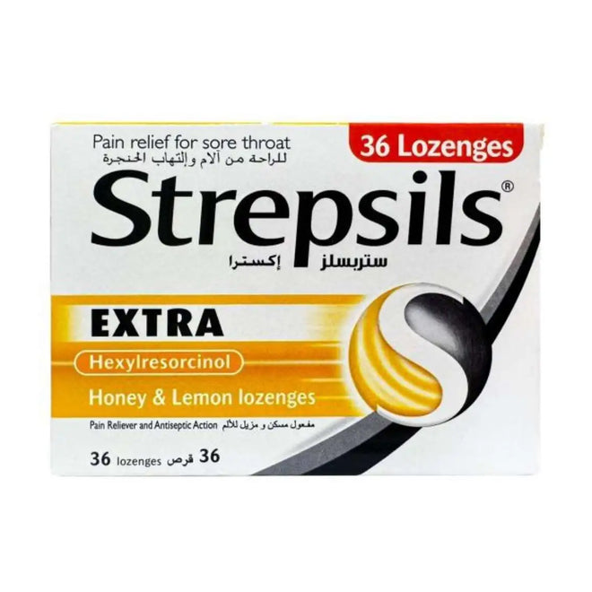 Strepsils Lozenges Extra Honey & Lemon 36 Pack