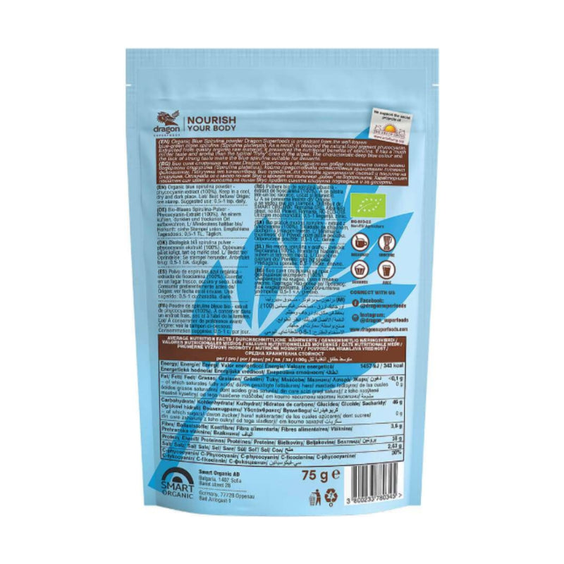 Dragon Superfoods Blue Spirulina Powder 75g