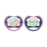 Philips Avent Ultra Air Soother Nighttime 6-18 Months Girl 2 Pack